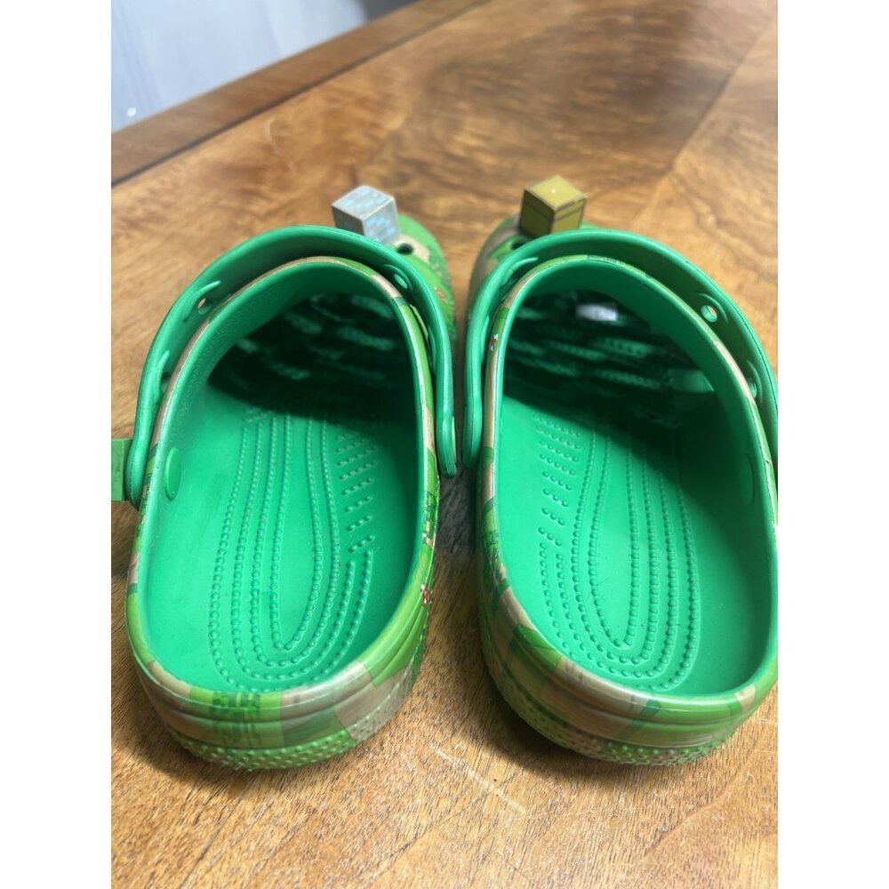 Minecraft Crocs Juniors Size 5 Meets Adventure LIMITED EDITION Beach Shoes Green - Picture 5 of 6